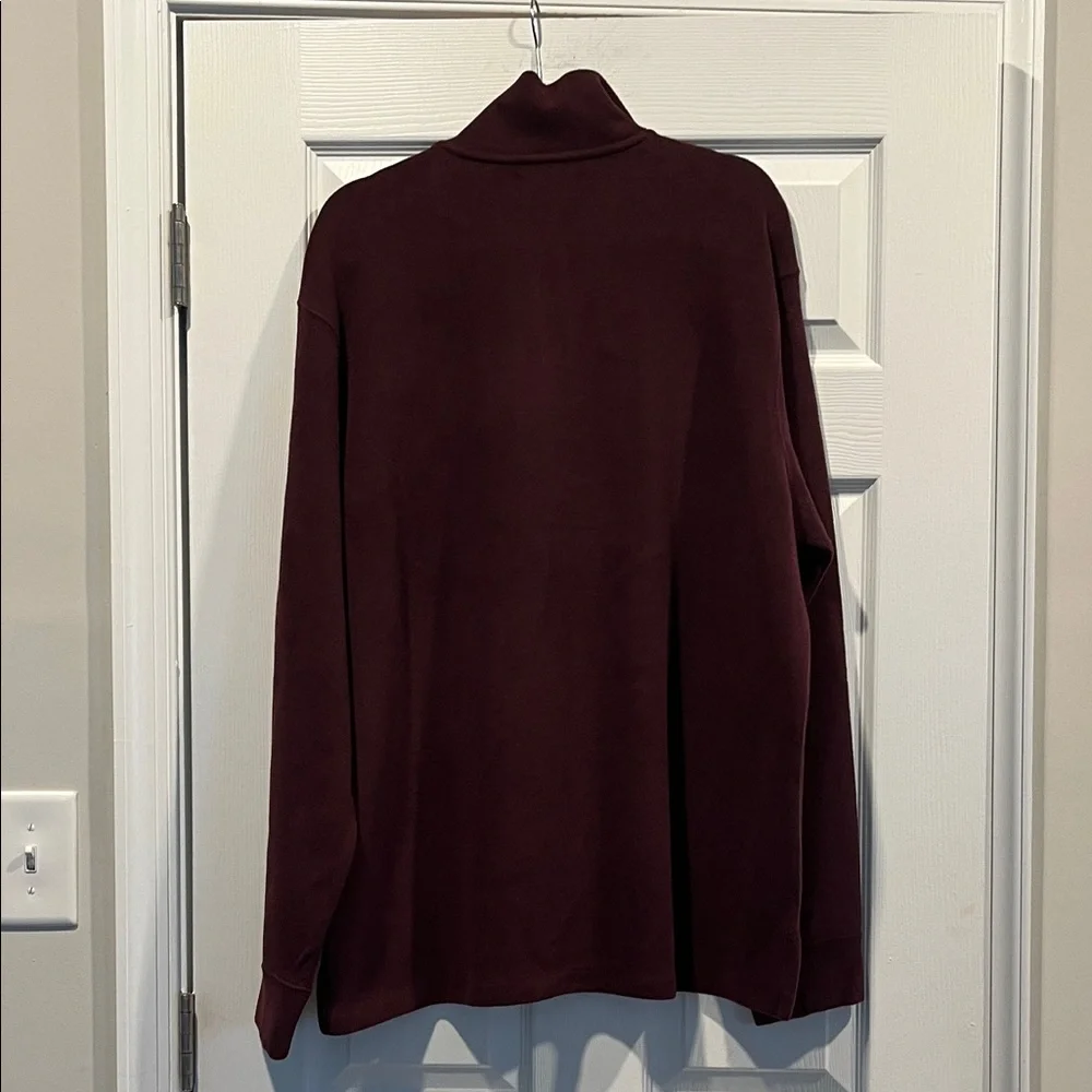 Polo‎ Ralph Lauren Men’s Burgundy Quarter-Zip Sweatshirt Size XL.